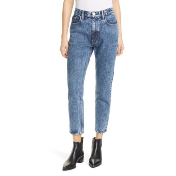 Moussy Vintage Blue Acid Wash Boyfriend Crop Skinny Jeans 31 NWT